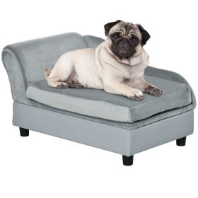 Luxury Dog Bed for Small Dogs, Hidden Storage, Soft Foam Couch, Modern Pet Furniture, Gray