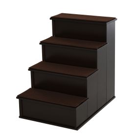 Pet Stairs, Pet Steps with Cushioned Removable Covering, for Small Dogs and Cats Up To 22 Lbs., Brown